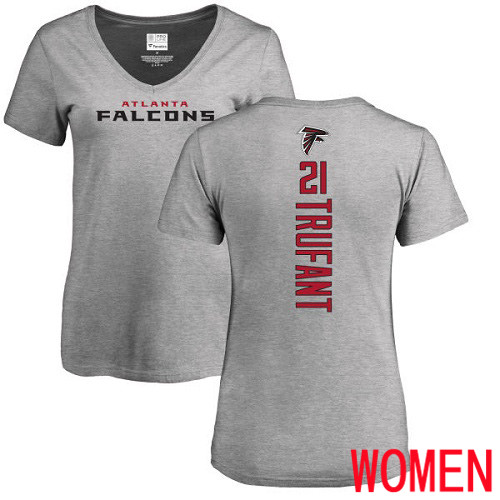 Atlanta Falcons Ash Women Desmond Trufant Backer NFL Football #21 T Shirt->nfl t-shirts->Sports Accessory